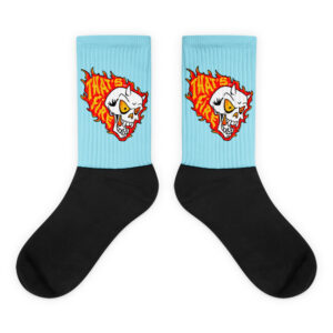 Flaming skull socks