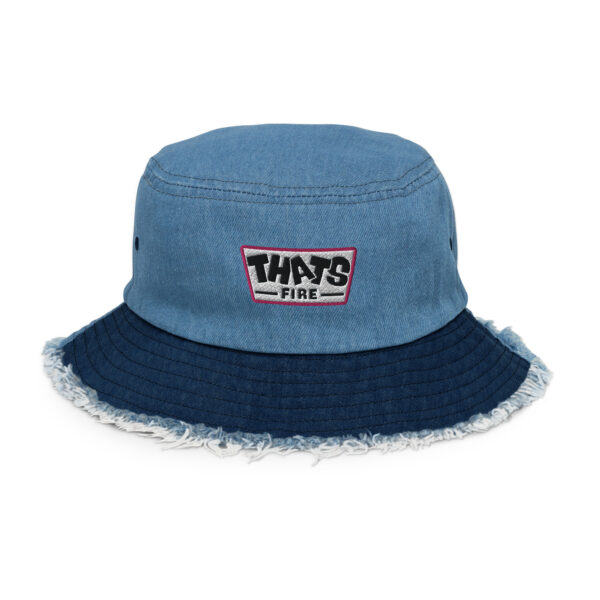 2 Tone Distressed denim bucket hat