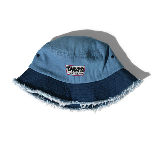 2 Tone Distressed denim bucket hat - Image 3