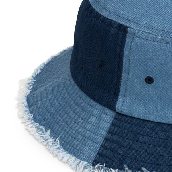 2 Tone Distressed denim bucket hat - Image 2